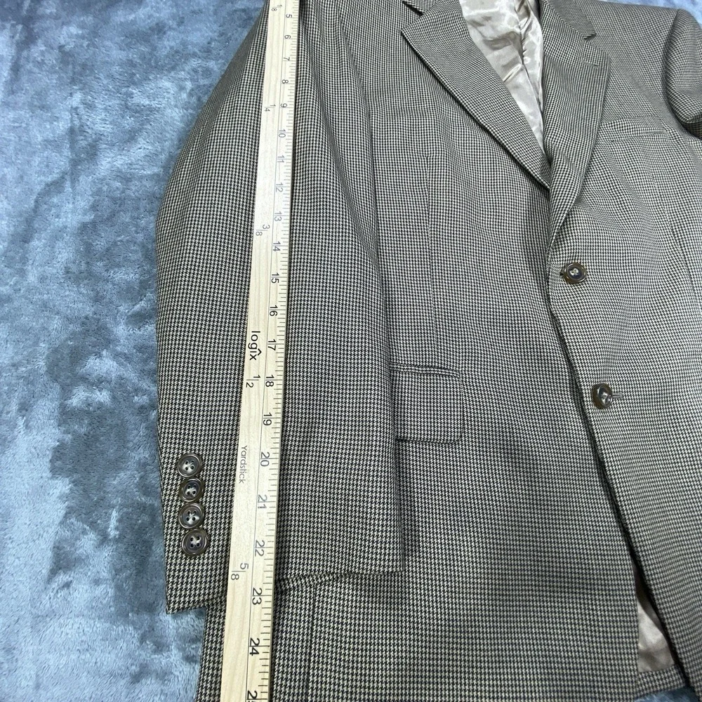 Jos A Bank Blazer Men's 40S Brown Jacket Sport Coat Houndstooth‎ 100% Wool Suit